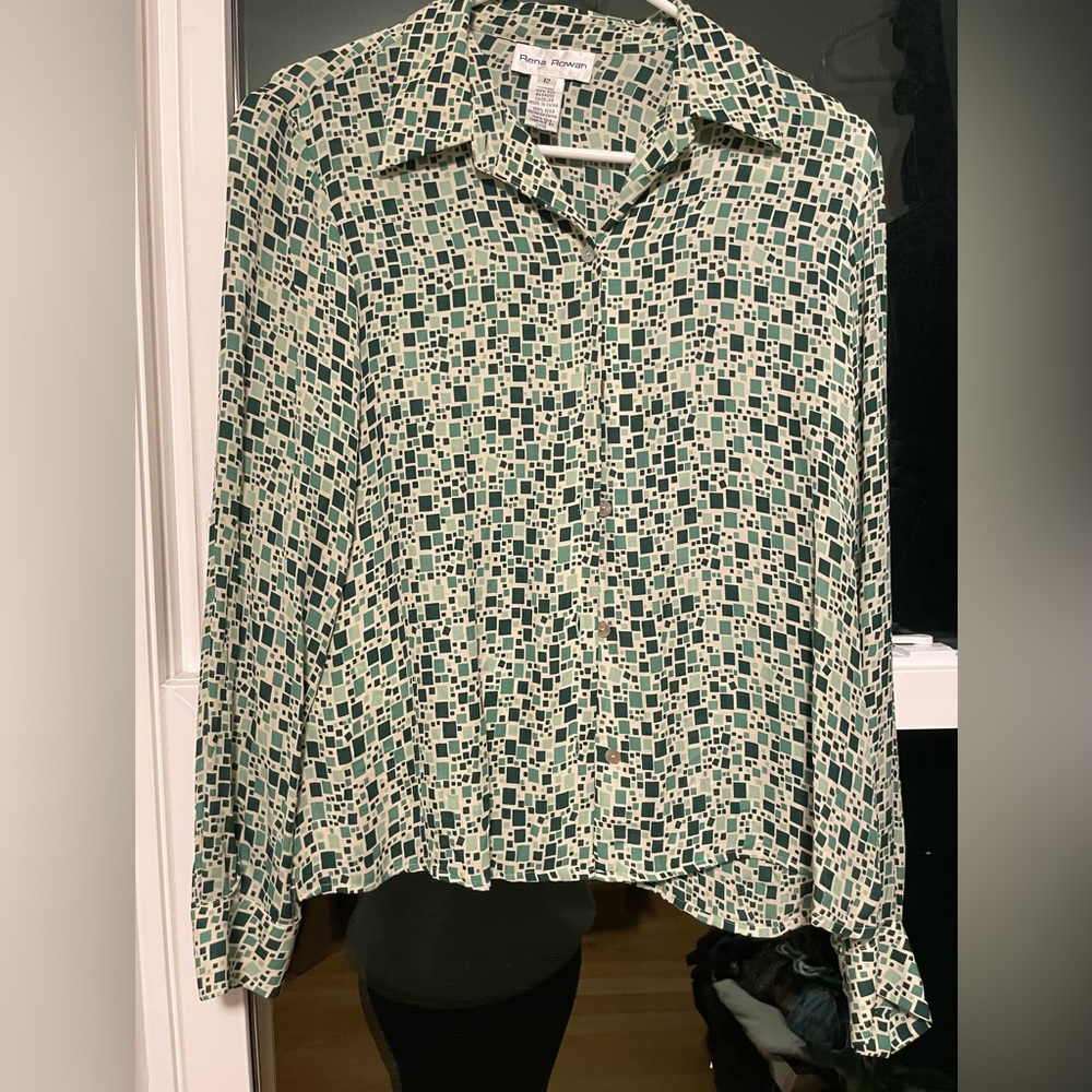 Rena Rowan 100% Silk Squares Blouse